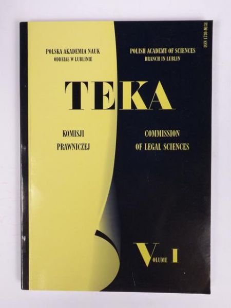Teka komisji prawniczej: oddział PAN w Lublinie