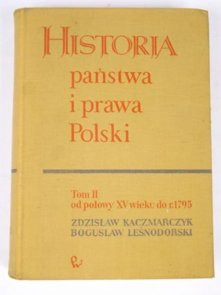 Historia państwa i prawa Polski Tom II