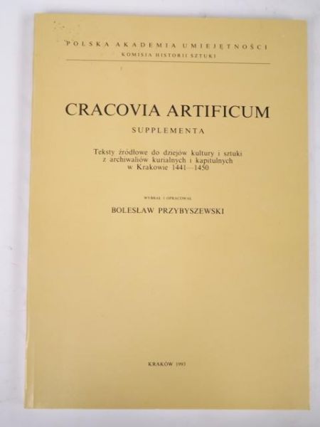 Cracovia artificum. Supplementa