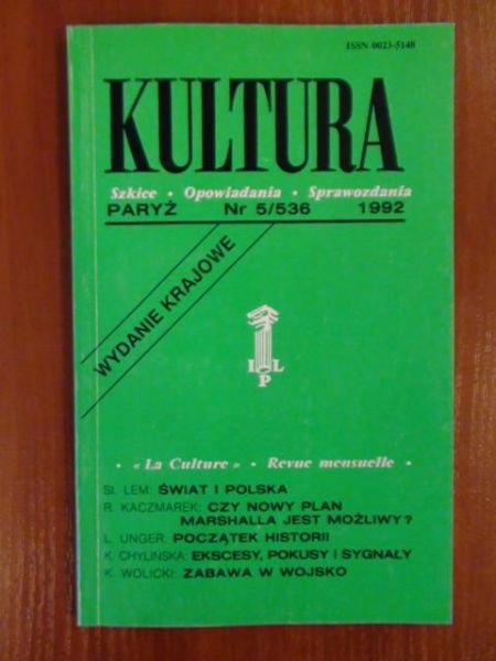 Kultura Szkice-opowiadania-sprawozdania nr 5/536 (1992)