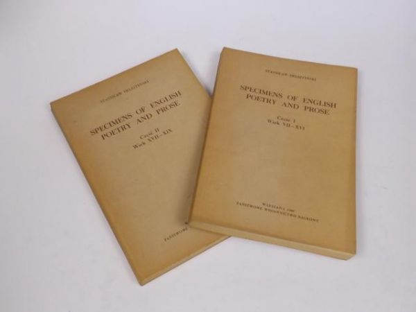Specimens of English Poetry and Prose, Cześć I-II