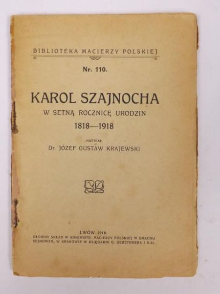 Karol Szajnocha, 1918 r.