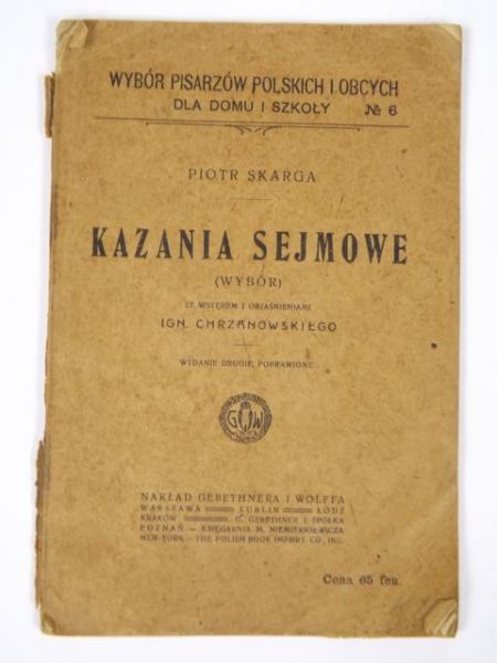 Kazania sejmowe, 1917 r.