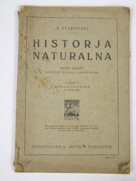 Dyakowski B. - Historia Naturalna, 1924 r.