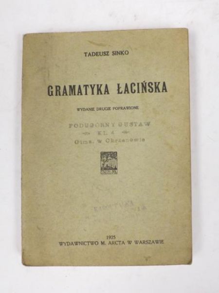 Gramatyka łacińska, 1925 r.