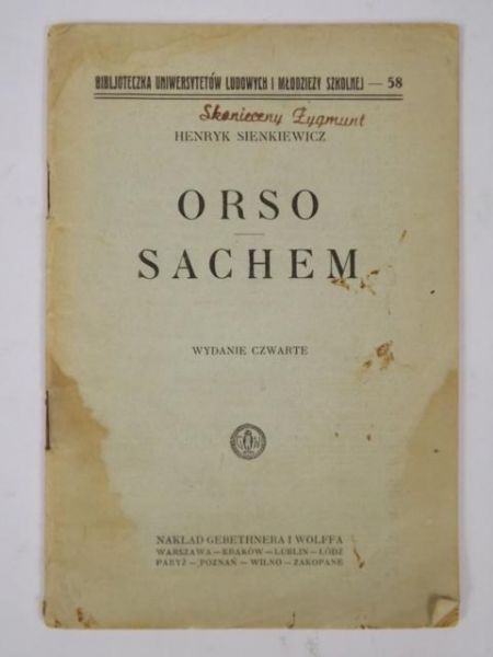 Orso Sachem, 1928 r.