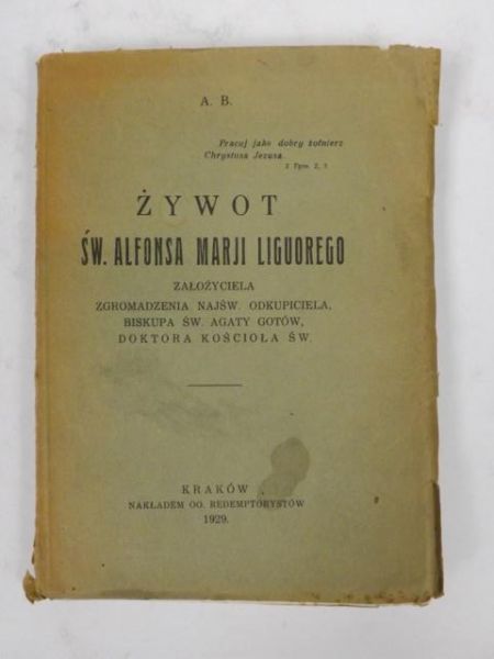 A. B. - Życie św. Alfonsa Maryi Liguorego, 1929 r.