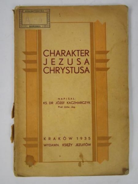Charakter Jezusa Chrystusa, 1935 r.