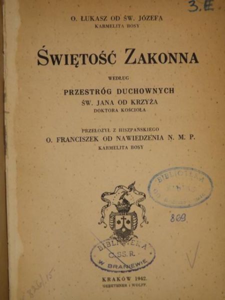 Św.  - Świętość zakonna, 1942 r.