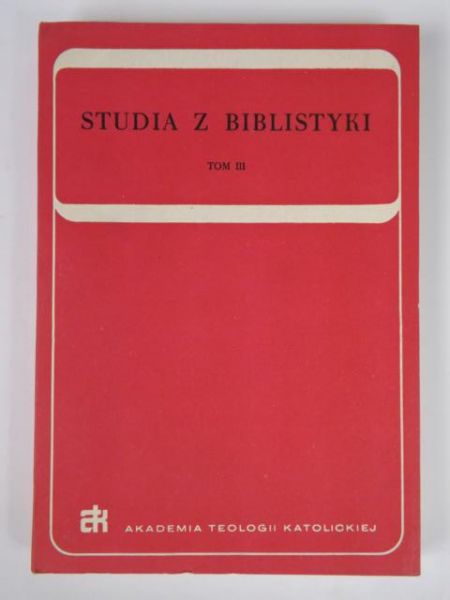 Studia z Biblistyki, T. III