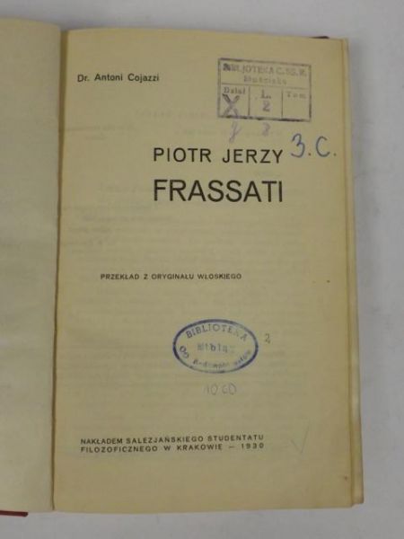 Piotr Jerzy Frassati, 1930 r.