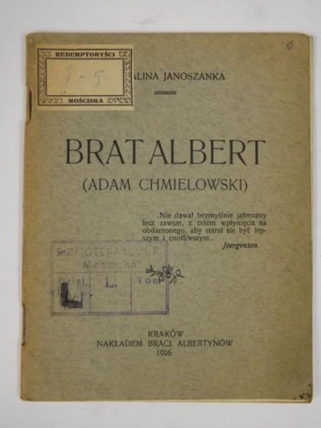 Janoszanka Michalina - Brat Albert, 1926 r.