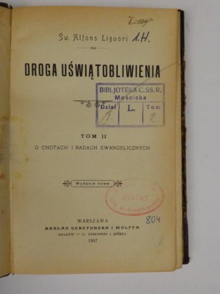 Liguori  - Droga uświątobliwienia Tom II, 1907 r.