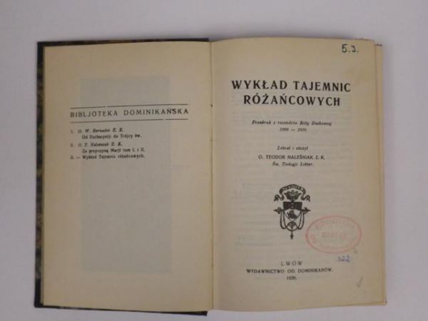 Wykład tajemnic różańcowych, 1929 r.