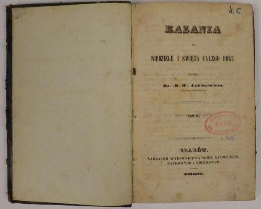 Kazania na niedziele i święta całego roku, Tom IV 1858 r.