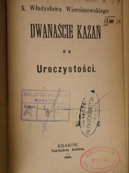 Dwanaście kazań na uroczystości, 1880 r.