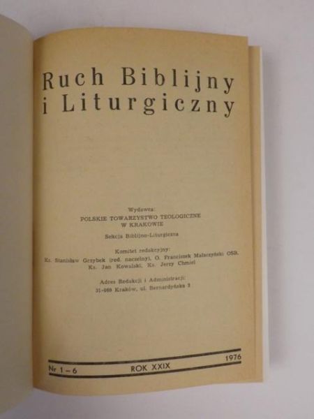 Ruch Biblijny i Liturgiczny 1976 nr 1-6