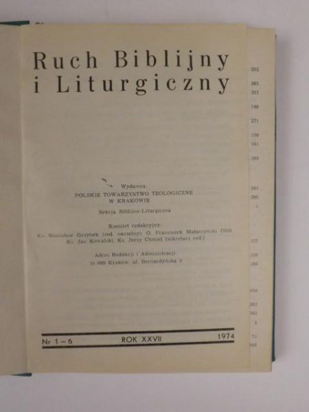 Ruch Biblijny i Liturgiczny 1974 nr 1-6