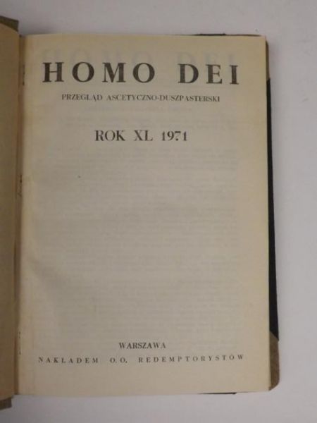 Homo Dei. Przegląd ascetyczno-duszpasterski, Rocznik, 1971