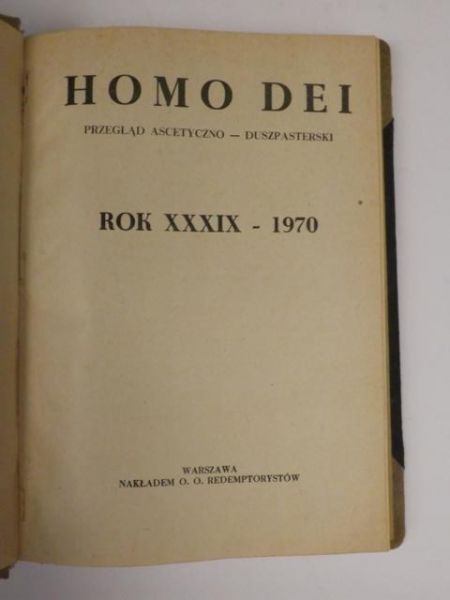 Homo Dei. Przegląd ascetyczno-duszpasterski, Rocznik, 1970