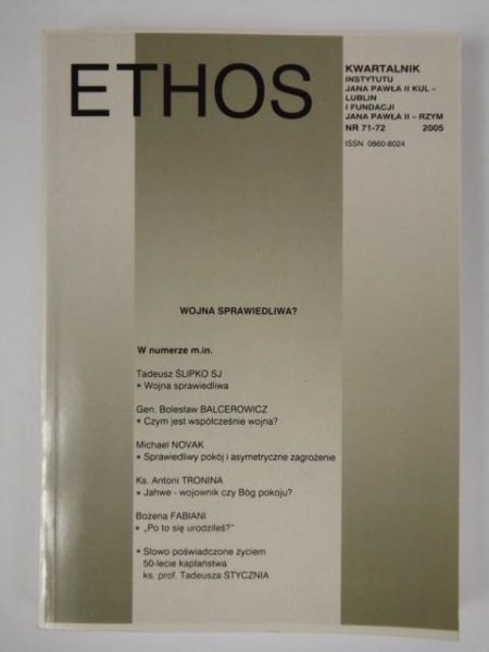 Styczeń Tadeusz (red.) - Ethos, kwartalnik, nr 71-72, 2005