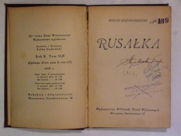 Rusałka wyd. 1925 r.