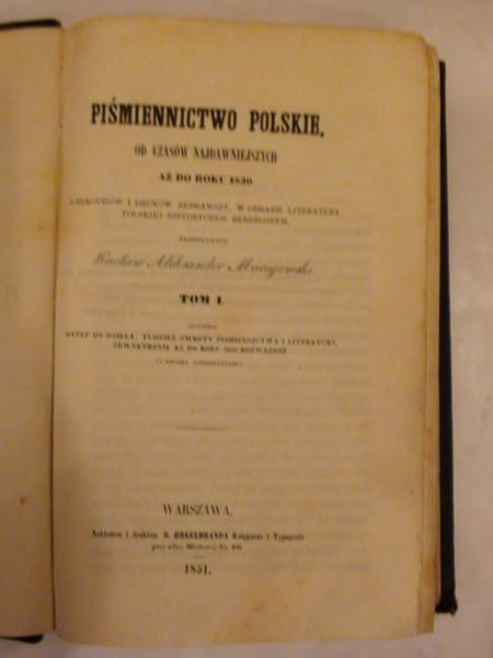 Piśmiennictwo polskie 1851 r.
