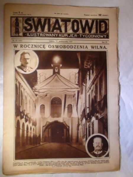 Tygodnik Ilustrowany Światowid Nr 42 1927 r.
