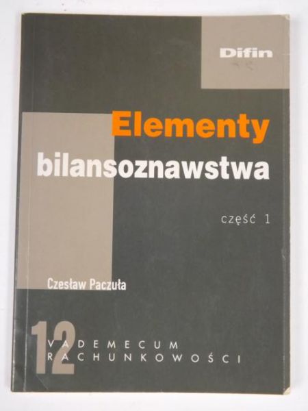 Paczuła Czesław - Elementy bilansoznawstwa, cz.1