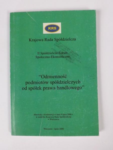 Odmienność podmiotów spółdzielczych od spółek prawa handlowego