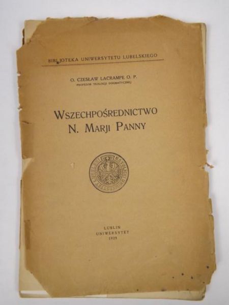 Lacrampe Czesław - Wszechpośrednictwo N. Marji Panny, 1929 r.