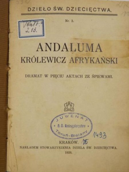 Andaluma. Królewicz afrykański, 1926 r.
