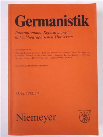 Germanistik, 33. Jg. 1992, 3/4