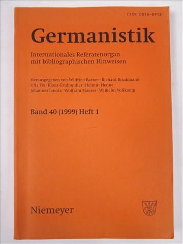 Germanistik, Band 40 (1999) Heft 1