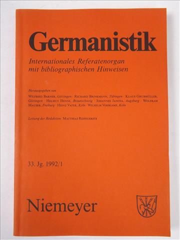 Germanistik, 33. Jg. 1992/1