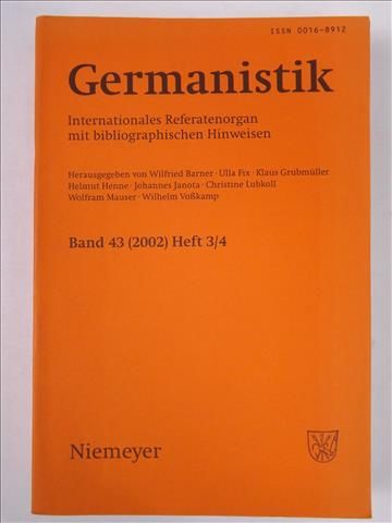 Germanistik, Band 43 (2002) Heft 3/4