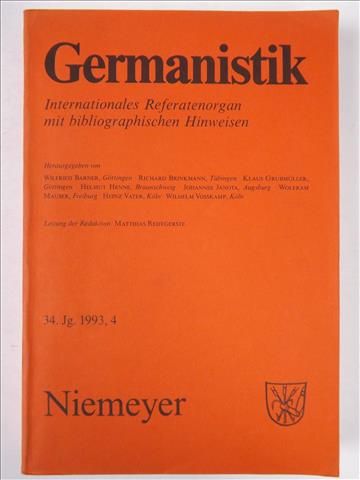 Germanistik, 34. Jg. 1993, 4