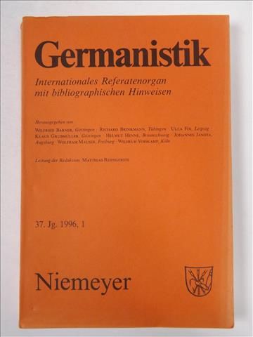 Germanistik, 37. Jg. 1996,1