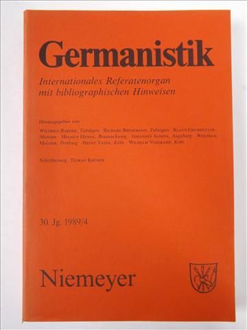 Germanistik, 30. Jg. 1989/4