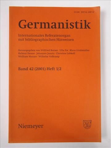 Germanistik, Band 42 (2001) Heft 1/2