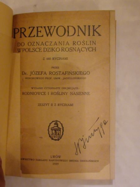 Przewodnik do oznaczania roślin w Polsce dziko rosnących, 1939 r.