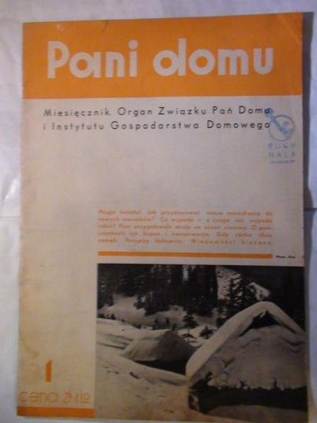 Pani domu  miesięcznik Nr 1, 1935 r.