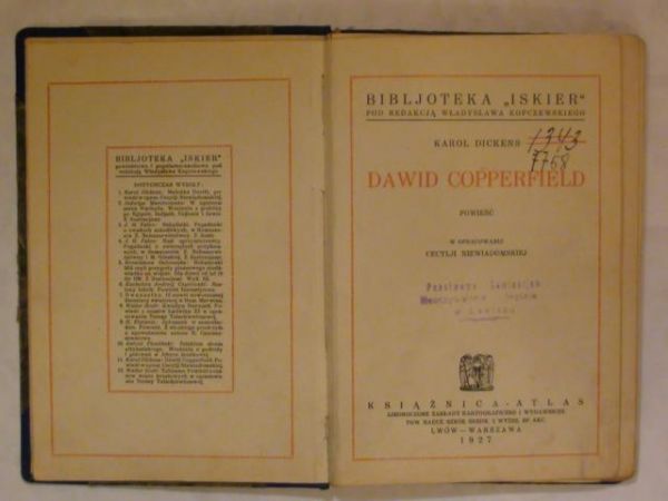 Dawid Copperfield wyd. 1927 r.