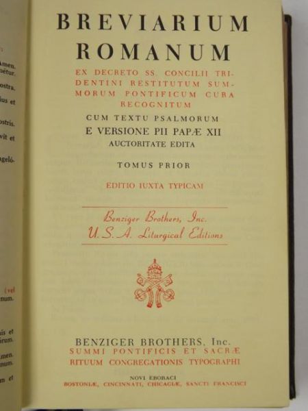 Breviarum Romanum, Tomus Prior