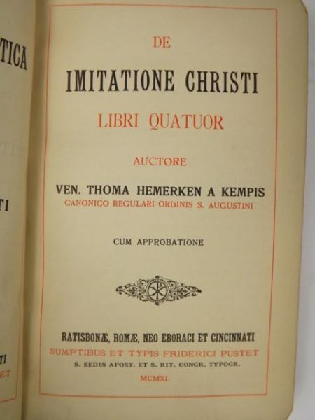 De Imitatione Christi Libri Quatuor, 1911 r.