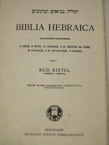 Kittel Rud. (ed.) - Biblia Hebraica, ok 1913 r.