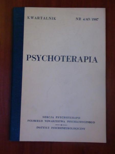 Aleksandrowicz Jerzy (red.) - Psychoterapia nr  1/63/1987 kwartalnik