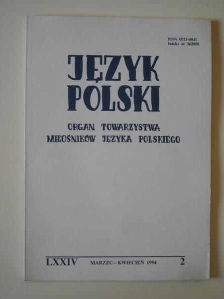 Język polski, marzec – kwiecień 1994