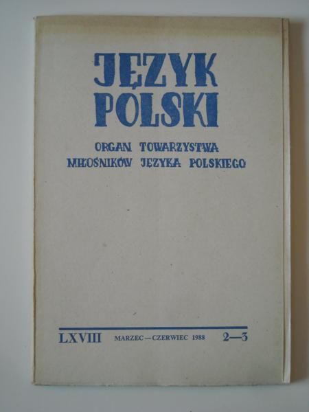 Język polski, marzec - czerwiec 1988