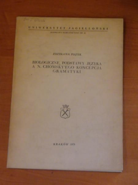 Biologiczne podstawy języka. A. N. Chomsky'ego koncepcja gramatyki